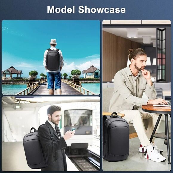 Business Backpack for Men 17 Inch,Slim & Expandable Waterproof Travel Laptop ... - Picture 15 of 15